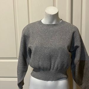 Modern Citizen Gray Ribbed Hem Crewneck Sweater